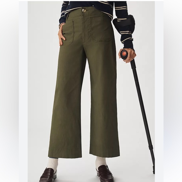 Anthropologie The Colette Cropped Wide-Leg Pants by Maeve - Picture 4 of 11